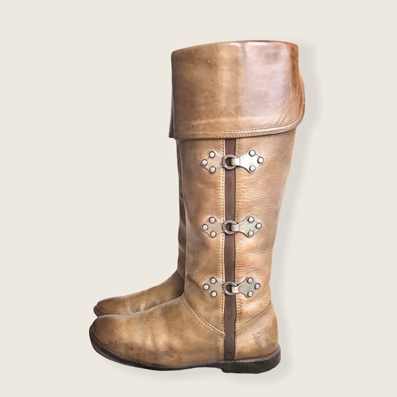 RARE Frye Paige Clovertab Vintage Leather Boots - Picture 6 of 16